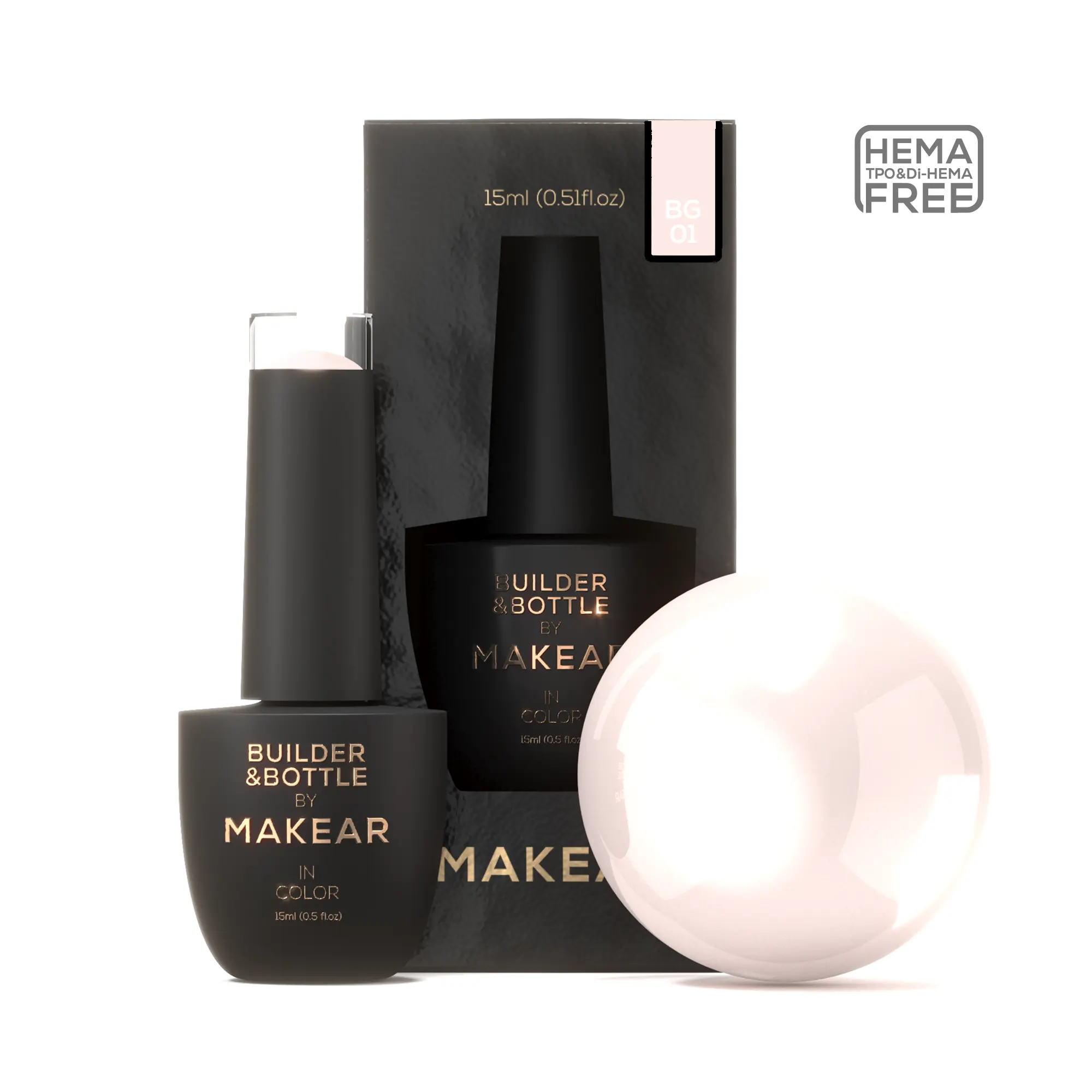 MAKEAR BUILDER IN BOTTLE MILKY NUDE BG01 15ML-GEL DE GAINAGE EN FLACON